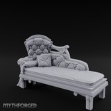 Tufted Noble Chaise Lounge Miniature for Dungeons and Dragons, Pathfinder or other TTRPGs