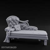 Tufted Noble Chaise Lounge Miniature for Dungeons and Dragons, Pathfinder or other TTRPGs