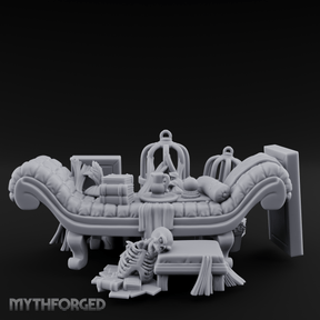 Opulent Noble's Lounge Set Miniature for Dungeons and Dragons, Pathfinder or other TTRPGs