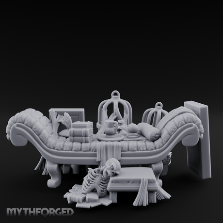 Opulent Noble's Lounge Set Miniature for Dungeons and Dragons, Pathfinder or other TTRPGs