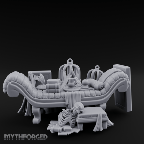 Opulent Noble's Lounge Set Miniature for Dungeons and Dragons, Pathfinder or other TTRPGs