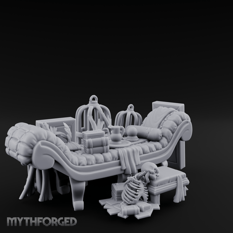 Opulent Noble's Lounge Set Miniature for Dungeons and Dragons, Pathfinder or other TTRPGs