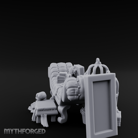 Opulent Noble's Lounge Set Miniature for Dungeons and Dragons, Pathfinder or other TTRPGs