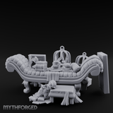 Opulent Noble's Lounge Set Miniature for Dungeons and Dragons, Pathfinder or other TTRPGs
