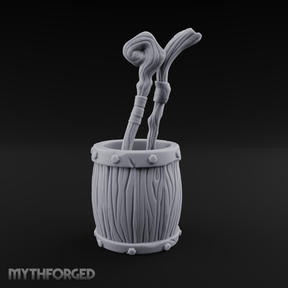 Wizard's Staff Barrel Miniature for Dungeons and Dragons, Pathfinder or other TTRPGs