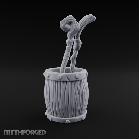 Wizard's Staff Barrel Miniature for Dungeons and Dragons, Pathfinder or other TTRPGs