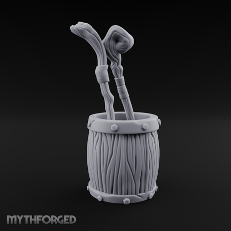 Wizard's Staff Barrel Miniature for Dungeons and Dragons, Pathfinder or other TTRPGs
