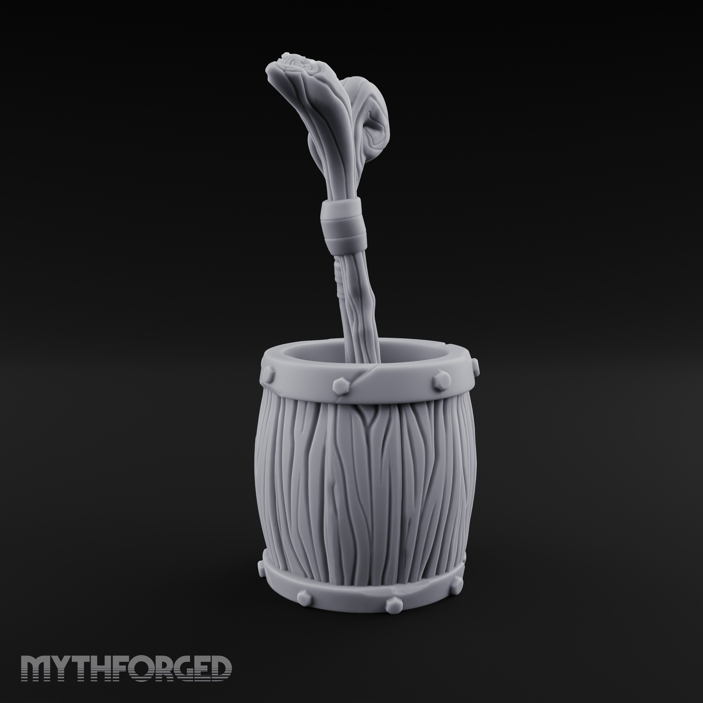 Wizard's Staff Barrel Miniature for Dungeons and Dragons, Pathfinder or other TTRPGs