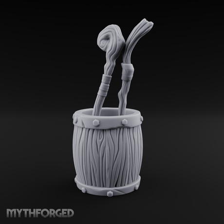 Wizard's Staff Barrel Miniature for Dungeons and Dragons, Pathfinder or other TTRPGs