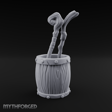 Wizard's Staff Barrel Miniature for Dungeons and Dragons, Pathfinder or other TTRPGs