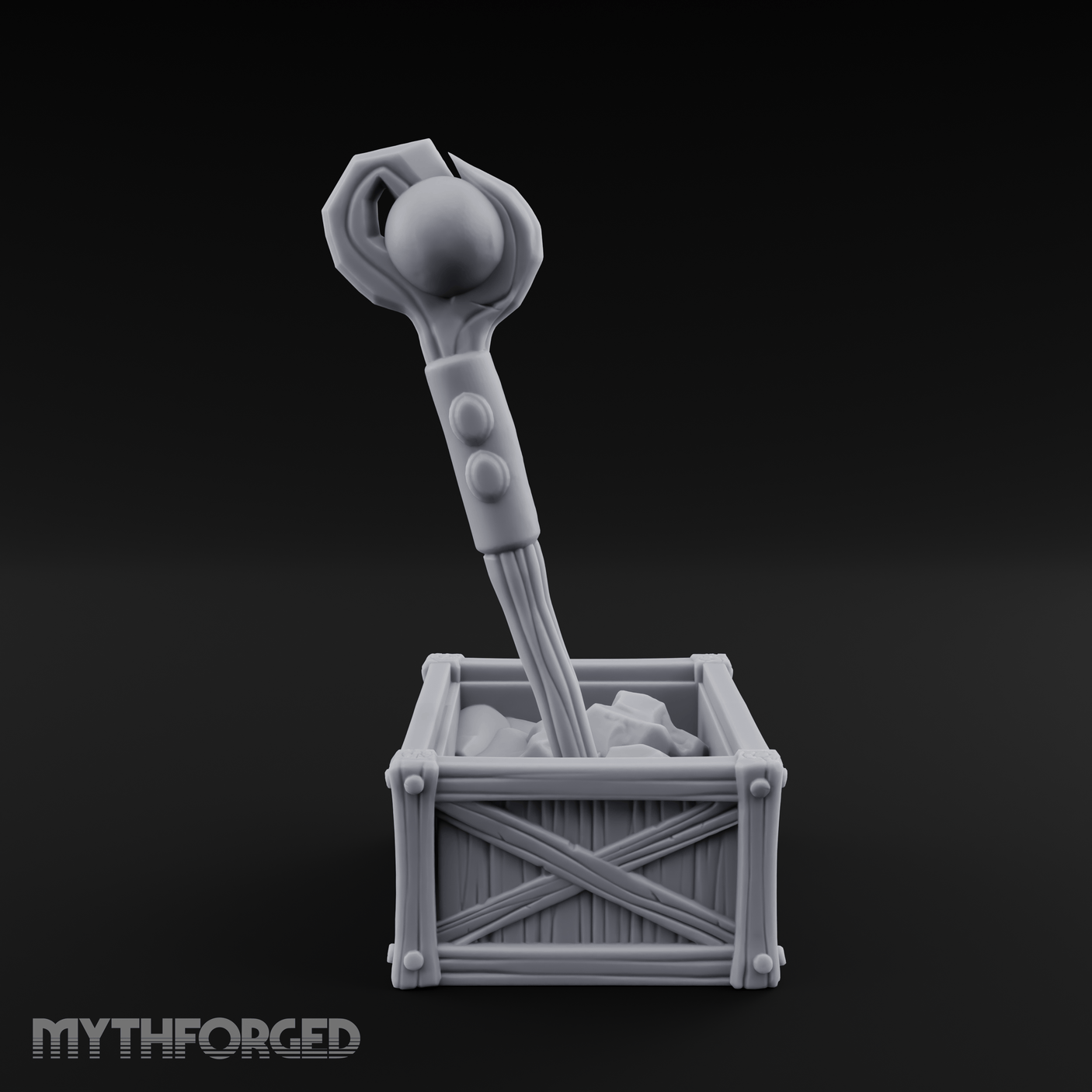 Enchanted Wizard Staff Crate Miniature for Dungeons and Dragons, Pathfinder or other TTRPGs
