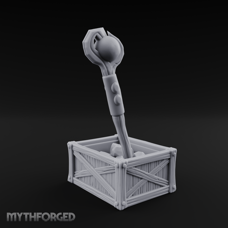 Enchanted Wizard Staff Crate Miniature for Dungeons and Dragons, Pathfinder or other TTRPGs