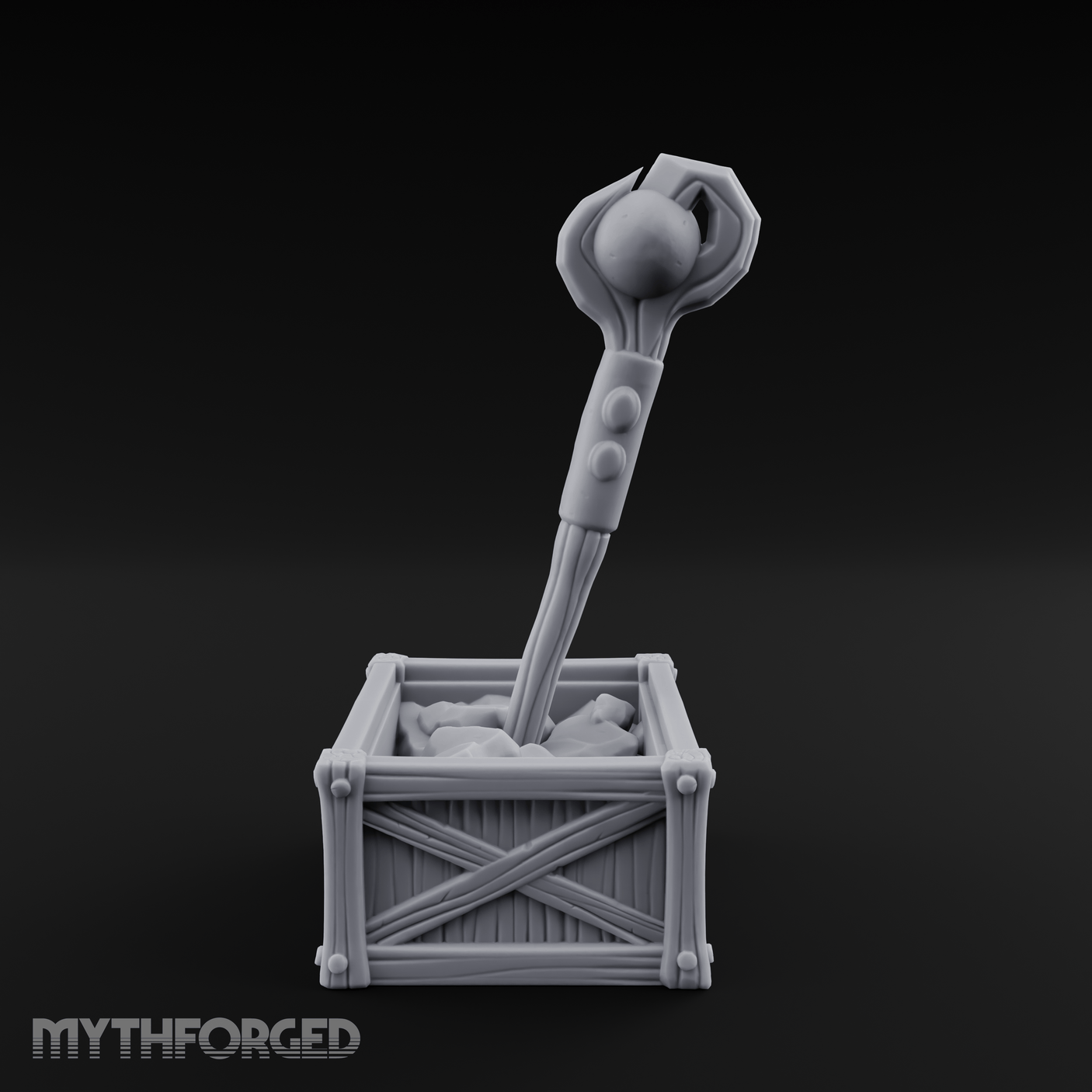 Enchanted Wizard Staff Crate Miniature for Dungeons and Dragons, Pathfinder or other TTRPGs