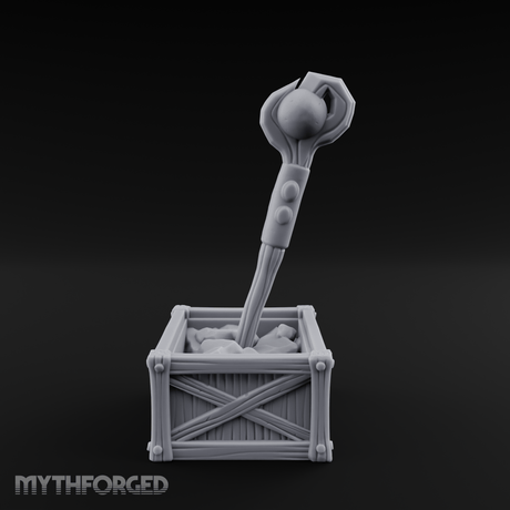 Enchanted Wizard Staff Crate Miniature for Dungeons and Dragons, Pathfinder or other TTRPGs
