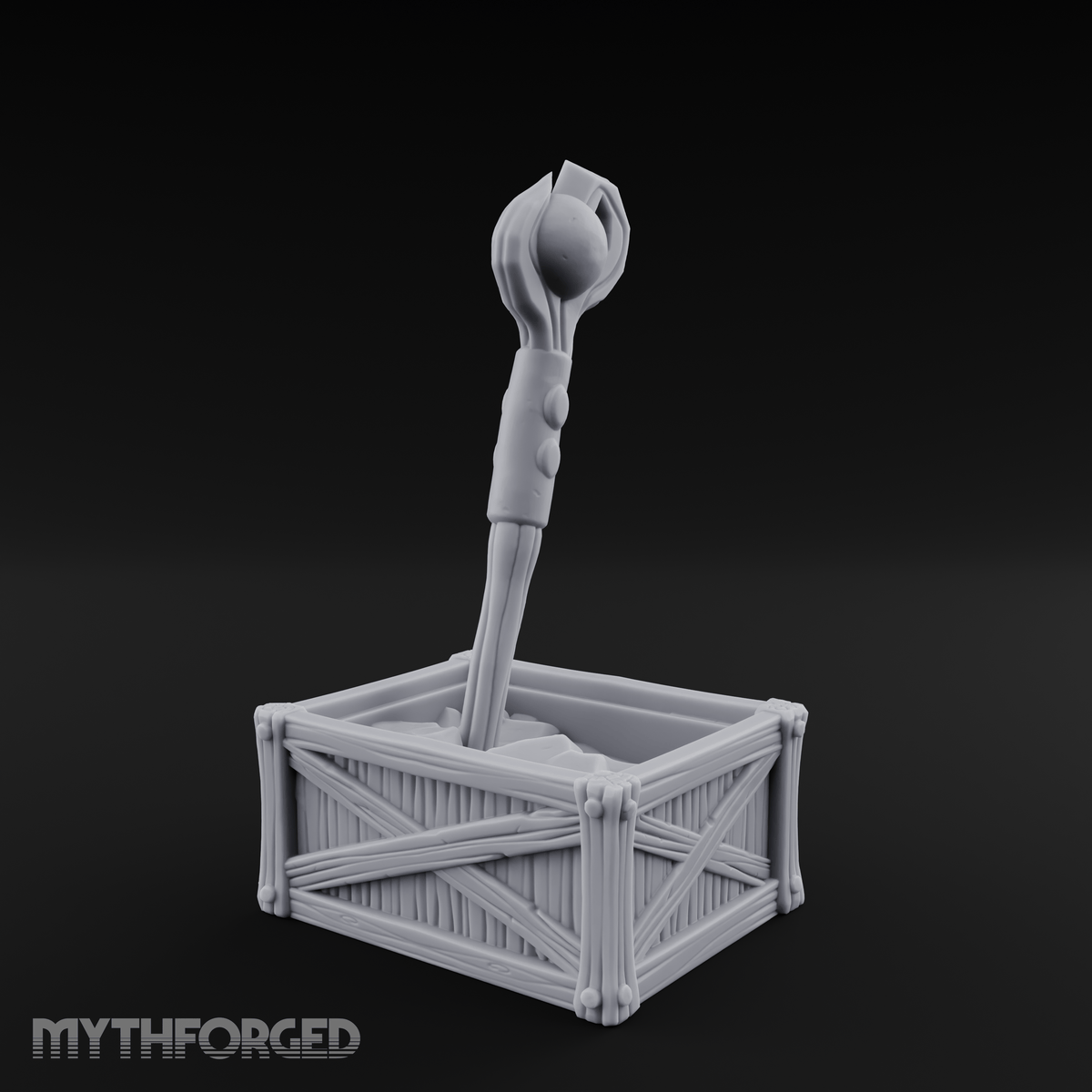 Enchanted Wizard Staff Crate Miniature for Dungeons and Dragons, Pathfinder or other TTRPGs