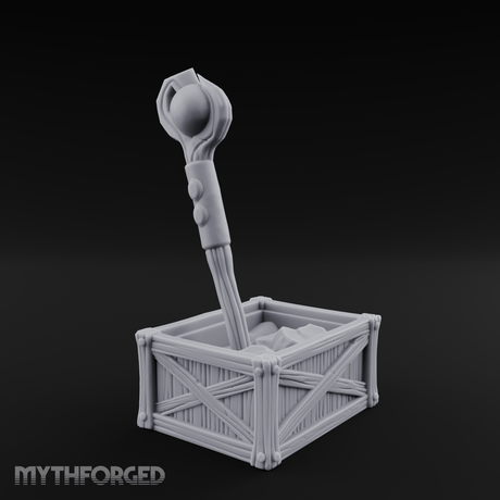 Enchanted Wizard Staff Crate Miniature for Dungeons and Dragons, Pathfinder or other TTRPGs
