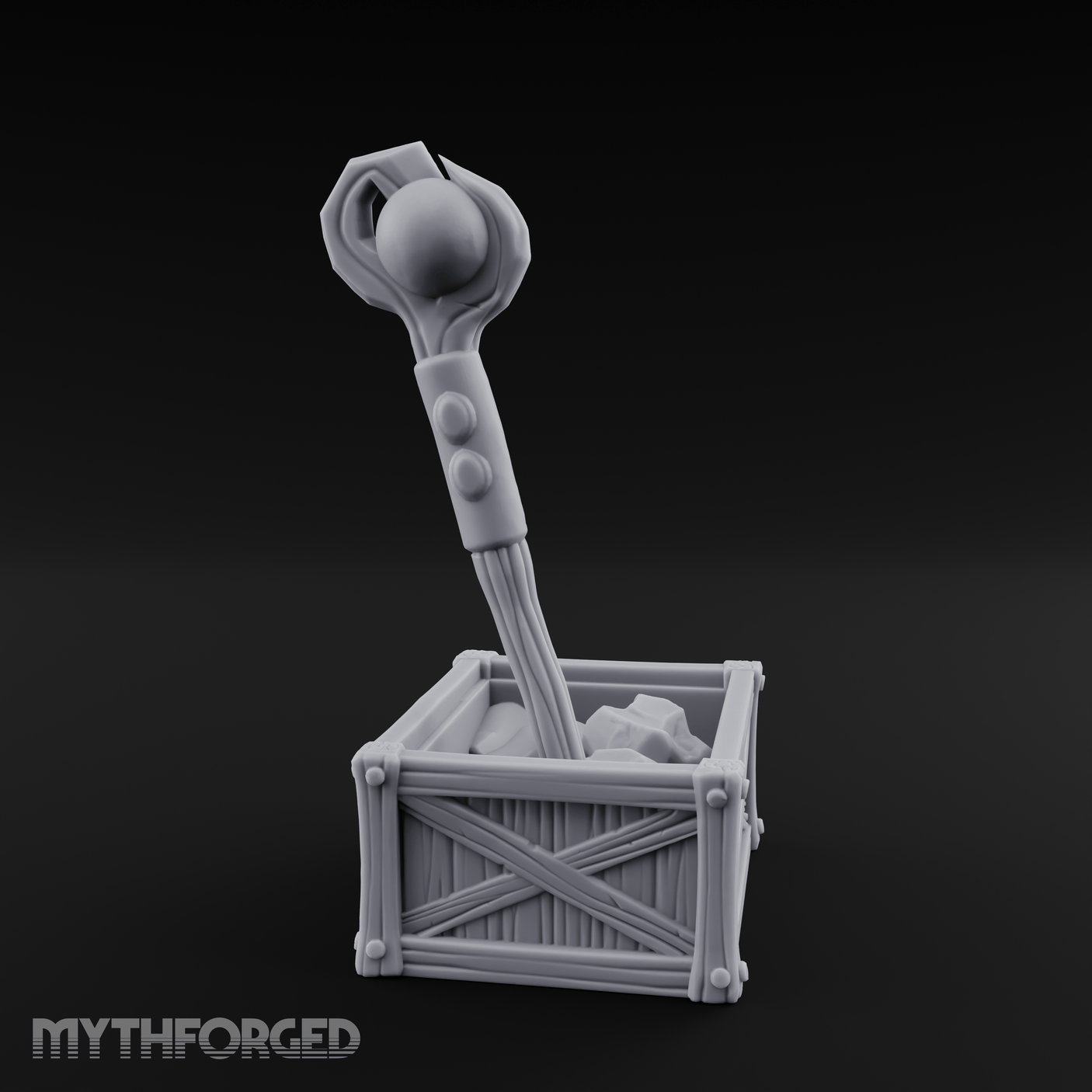 Enchanted Wizard Staff Crate Miniature for Dungeons and Dragons, Pathfinder or other TTRPGs