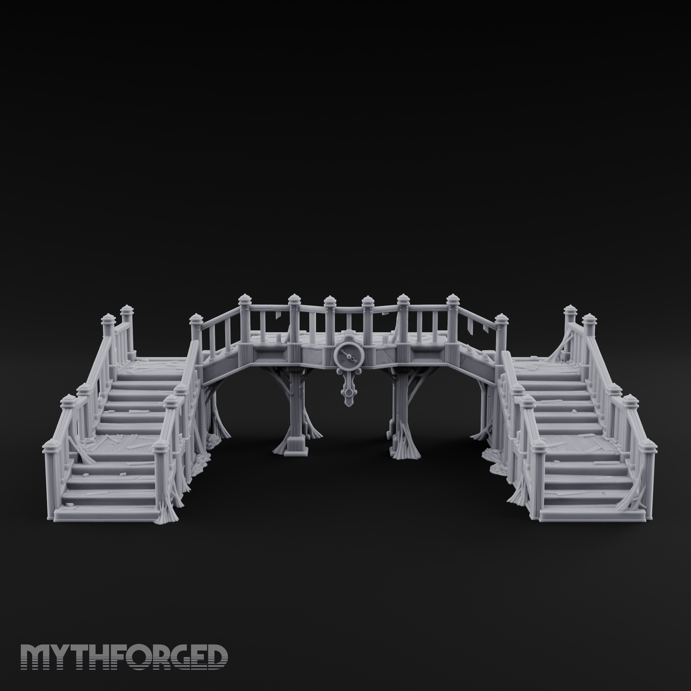 Dual-Staircase Overlook Miniature for Dungeons and Dragons, Pathfinder or other TTRPGs