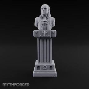 Marble-Columned Noble Bust Monument Miniature for Dungeons and Dragons, Pathfinder or other TTRPGs