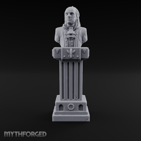 Marble-Columned Noble Bust Monument Miniature for Dungeons and Dragons, Pathfinder or other TTRPGs