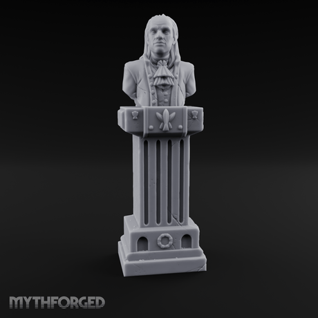 Marble-Columned Noble Bust Monument Miniature for Dungeons and Dragons, Pathfinder or other TTRPGs