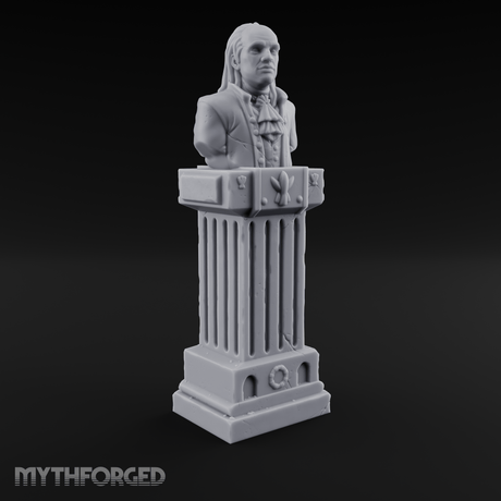 Marble-Columned Noble Bust Monument Miniature for Dungeons and Dragons, Pathfinder or other TTRPGs