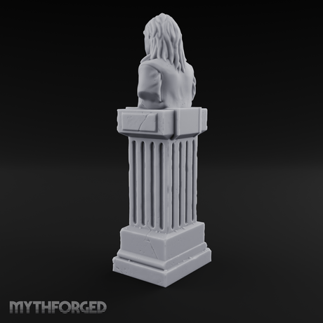 Marble-Columned Noble Bust Monument Miniature for Dungeons and Dragons, Pathfinder or other TTRPGs