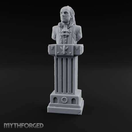 Marble-Columned Noble Bust Monument Miniature for Dungeons and Dragons, Pathfinder or other TTRPGs