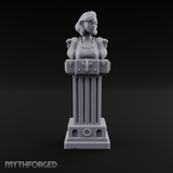 Pedestal-Mounted Noble Woman Bust Miniature for Dungeons and Dragons, Pathfinder or other TTRPGs