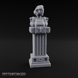 Pedestal-Mounted Noble Woman Bust Miniature for Dungeons and Dragons, Pathfinder or other TTRPGs