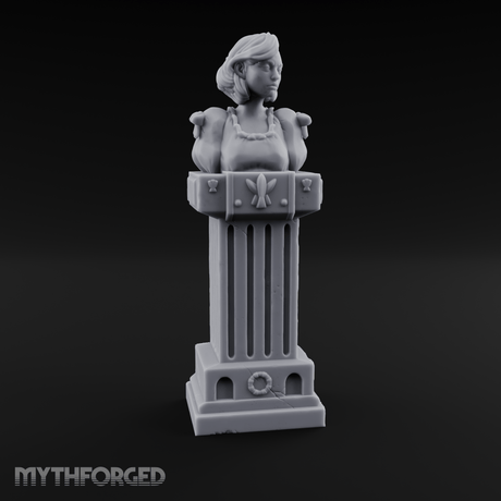 Pedestal-Mounted Noble Woman Bust Miniature for Dungeons and Dragons, Pathfinder or other TTRPGs