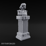Pedestal-Mounted Noble Woman Bust Miniature for Dungeons and Dragons, Pathfinder or other TTRPGs