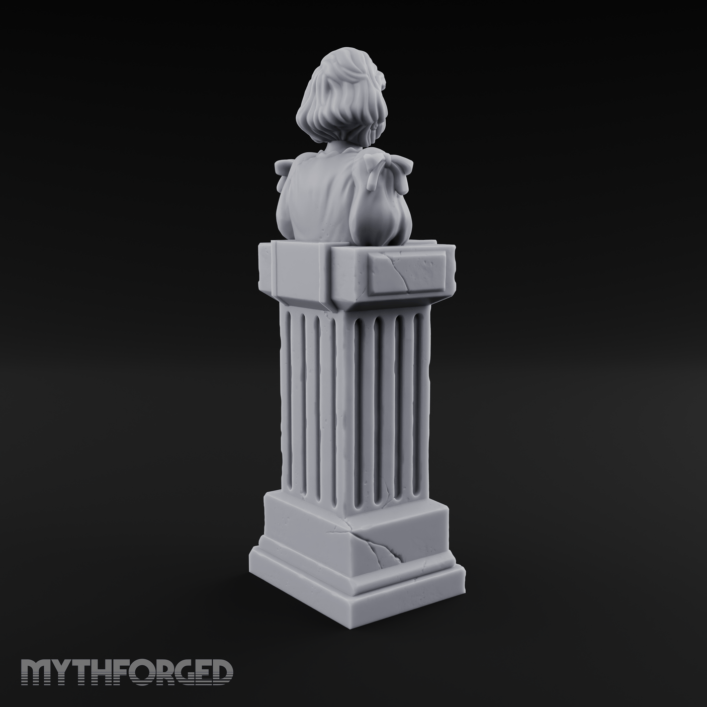 Pedestal-Mounted Noble Woman Bust Miniature for Dungeons and Dragons, Pathfinder or other TTRPGs