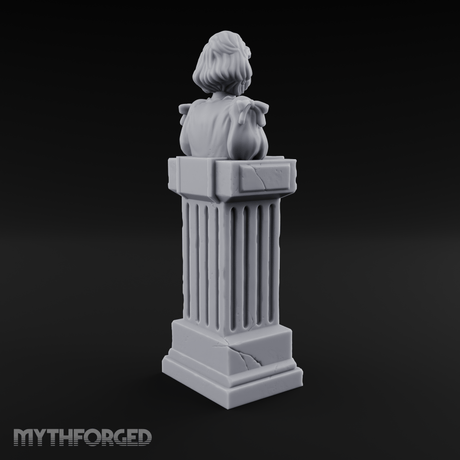 Pedestal-Mounted Noble Woman Bust Miniature for Dungeons and Dragons, Pathfinder or other TTRPGs