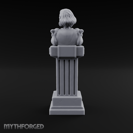 Pedestal-Mounted Noble Woman Bust Miniature for Dungeons and Dragons, Pathfinder or other TTRPGs