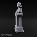 Pedestal-Mounted Noble Woman Bust Miniature for Dungeons and Dragons, Pathfinder or other TTRPGs