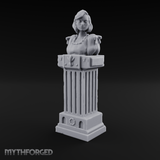 Pedestal-Mounted Noble Woman Bust Miniature for Dungeons and Dragons, Pathfinder or other TTRPGs
