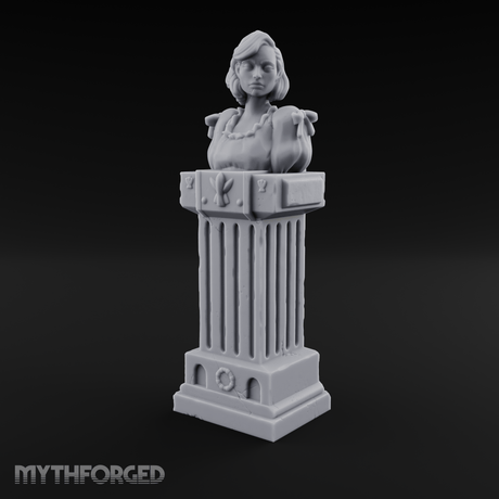 Pedestal-Mounted Noble Woman Bust Miniature for Dungeons and Dragons, Pathfinder or other TTRPGs