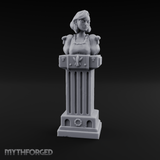 Pedestal-Mounted Noble Woman Bust Miniature for Dungeons and Dragons, Pathfinder or other TTRPGs