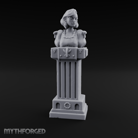 Pedestal-Mounted Noble Woman Bust Miniature for Dungeons and Dragons, Pathfinder or other TTRPGs