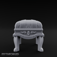 Scroll-Backed Nobleman's Stool Miniature for Dungeons and Dragons, Pathfinder or other TTRPGs
