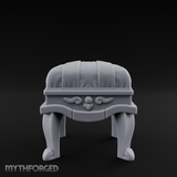 Scroll-Backed Nobleman's Stool Miniature for Dungeons and Dragons, Pathfinder or other TTRPGs
