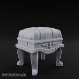 Scroll-Backed Nobleman's Stool Miniature for Dungeons and Dragons, Pathfinder or other TTRPGs