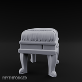 Scroll-Backed Nobleman's Stool Miniature for Dungeons and Dragons, Pathfinder or other TTRPGs