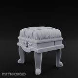 Scroll-Backed Nobleman's Stool Miniature for Dungeons and Dragons, Pathfinder or other TTRPGs