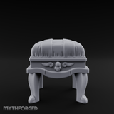 Scroll-Backed Nobleman's Stool Miniature for Dungeons and Dragons, Pathfinder or other TTRPGs