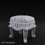 Scroll-Backed Nobleman's Stool Miniature for Dungeons and Dragons, Pathfinder or other TTRPGs