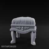 Scroll-Backed Nobleman's Stool Miniature for Dungeons and Dragons, Pathfinder or other TTRPGs