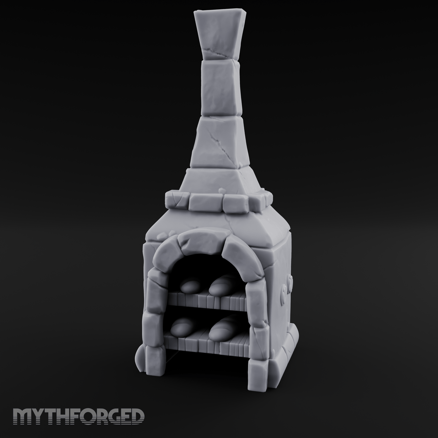 Bread-Filled Stone Baker’s Oven Miniature for Dungeons and Dragons, Pathfinder or other TTRPGs