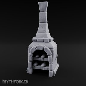 Bread-Filled Stone Baker’s Oven Miniature for Dungeons and Dragons, Pathfinder or other TTRPGs